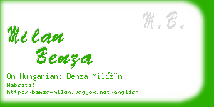 milan benza business card